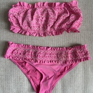 Tory Burch Pink Ruffled Bikini Set